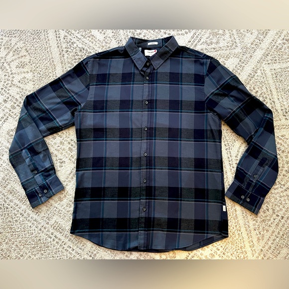 Julian and Mark Plaid Flannel Cotton Stretch Shirt - Picture 1 of 9